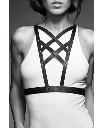 Harnais décolleté croisé marron - Maze