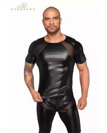 T-shirt wetlook et filet H056