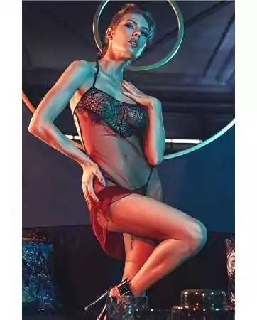 Robe lingerie rouge et noire Fantasme - Anaïs