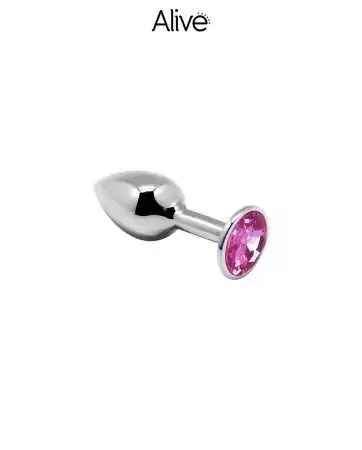 Plug métal bijou rose S - Alive