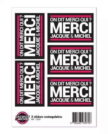 5 stickers J&M noir logo rectangle