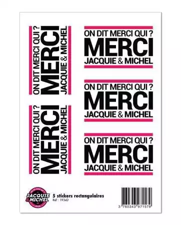 5 stickers J&M blanc logo rectangle