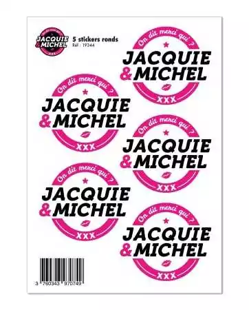 5 stickers J&M blanc logo rond