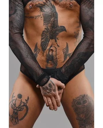 Slip type brésilien noir ouvert - Regnes