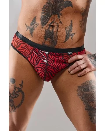 Slip type brésilien zébré rouge et noir - Regnes