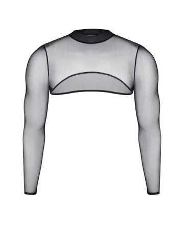 Crop top tulle noir transparent - Regnes