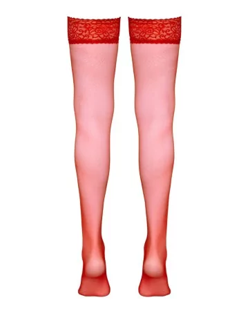 Bas autofixants rouge - Cotelli Legwear