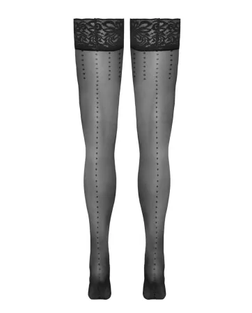 Bas autofixants noir Hold up 2 - Cotelli Legwear