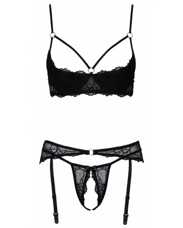 Ensemble lingerie ouverte noir - Cotelli Lingerie