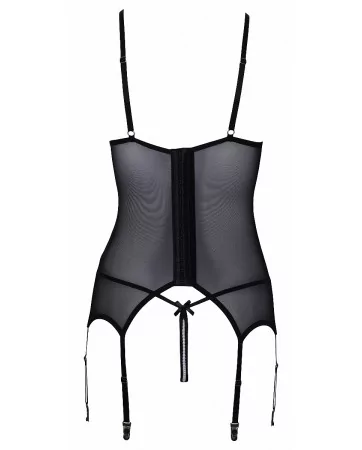 Guêpière seins nus et string ouvert résille et perles - Cottelli Lingerie