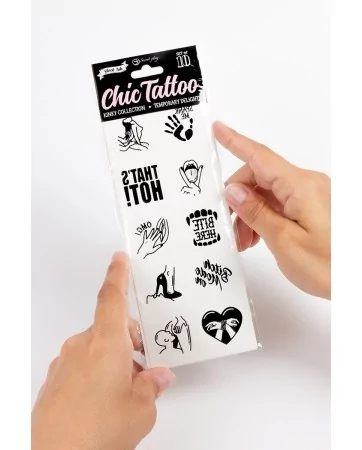 10 tatouages temporaires Kinky Collection - Secret Play
