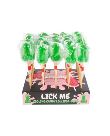 Expositor de 40 piruletas de pene de menta con efecto refrescante