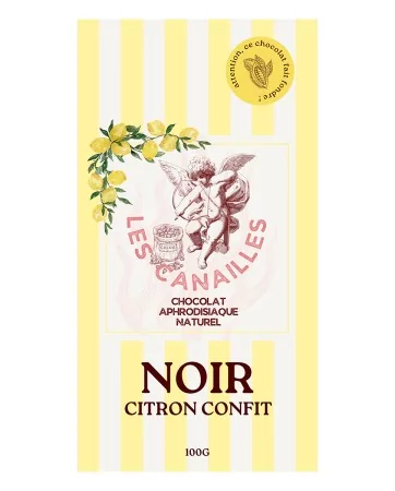 Chocolat noir citron confit - Tablette 100g - Les canailles