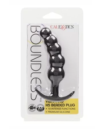 Plug anal Vibrant avec 5 perles - Calexotics