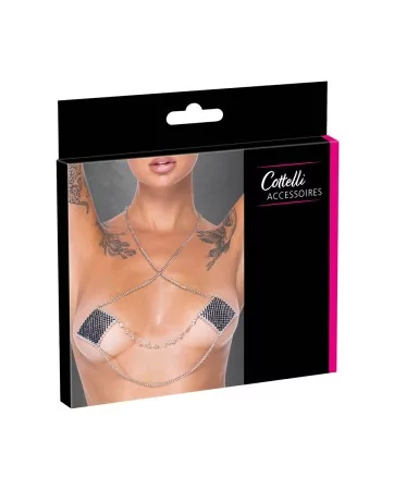 Caches tétons avec chainette de cou - Cotelli Accessoire