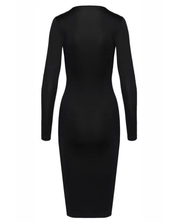 Robe noire midi à manches longues - Cotelly Party