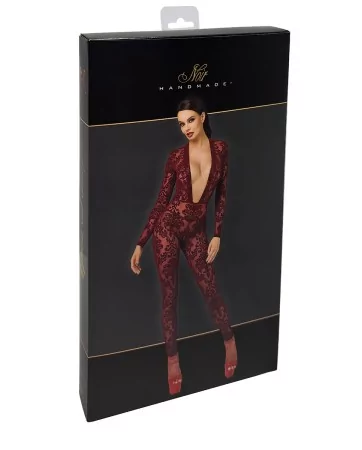 Combinaison en tulle floqué Kink Royal F382 - Noir Handmade