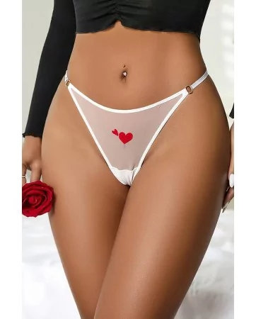 String coeur et strass Blanc - Litolu Lingerie String coeur et strass Blanc - Litolu Lingerie