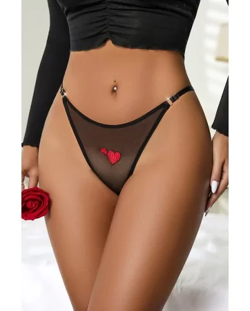 String coeur et strass Noir - Litolu Lingerie String coeur et strass Noir - Litolu Lingerie