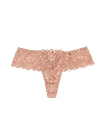 String dentelle dos lacé Rose - Litolu Lingerie String dentelle dos lacé Rose - Litolu Lingerie
