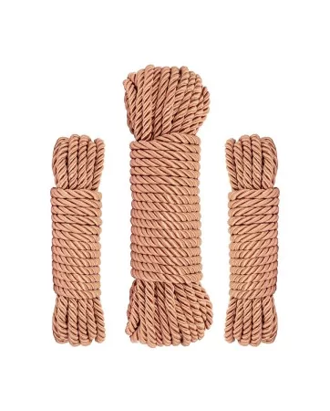 Coffret 3 cordes de bondage Premium - Rosy Gold