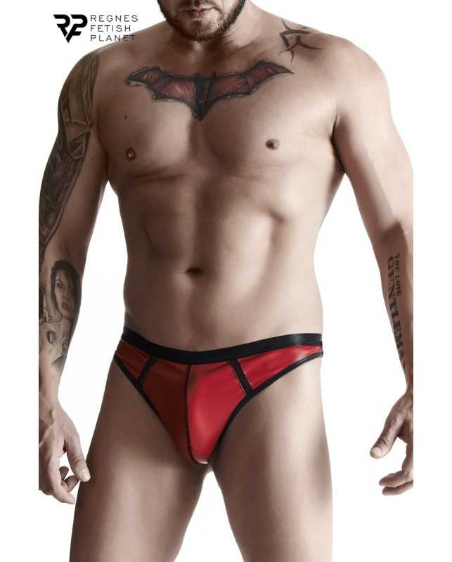 Red wetlook string - Regnes17541oralove