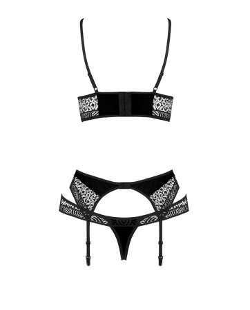 Ensemble à jarretelles Scarlet noir - Passion18306oralove