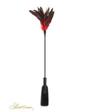 Tapette à plumes rouges et noires - Sweet caress18511oralove