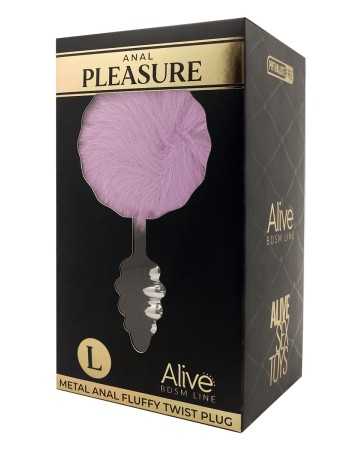 Plug métal Fluffy Twist L mauve - Alive19432oralove